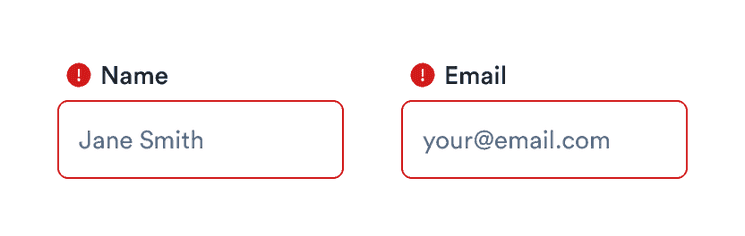 An unfocused error form shows two inputs (name and email) have errors,
  but neither message is shown
  .