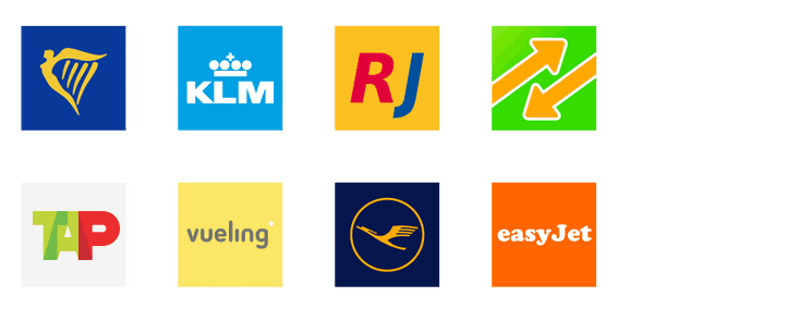 Eight different carrier logos